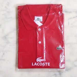 NWT. Lacoste Men's 100% Cotton Short Sleeve Polo Shirt with Embroidered Logo.